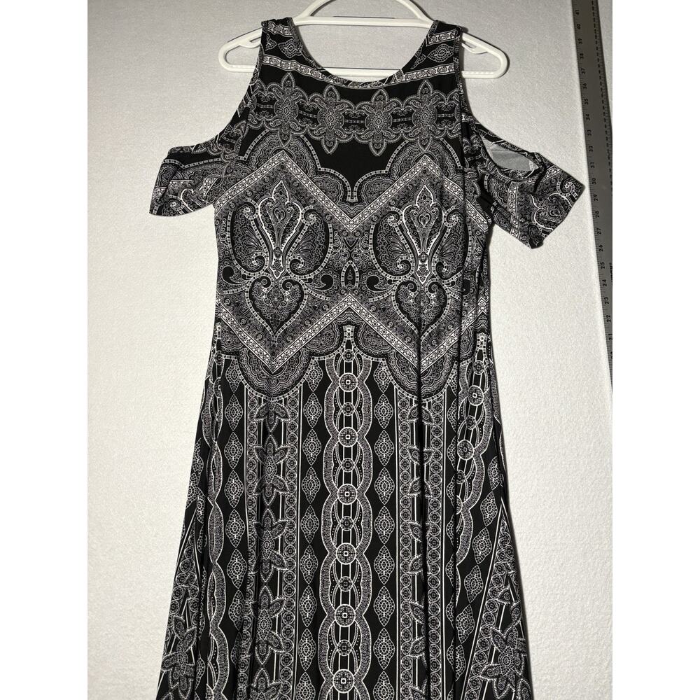 New York & Company Ladies Dress Blk & Wht Long Size L